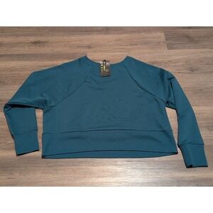 Nike Dri-FIT Loose Fit Training Cropped Sweatshirt Teal Women's Large